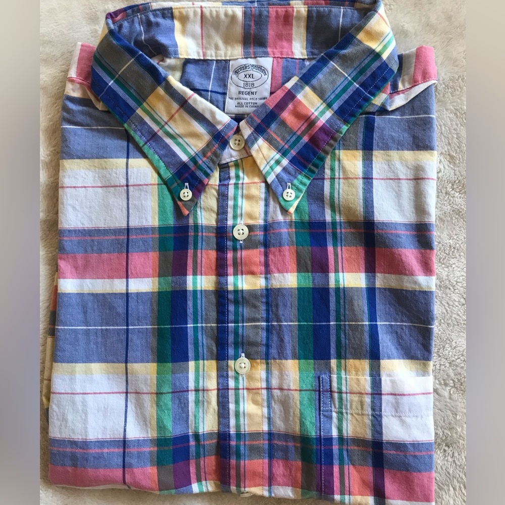 Brooks Brothers Colorful Plaid Button Down Shirt